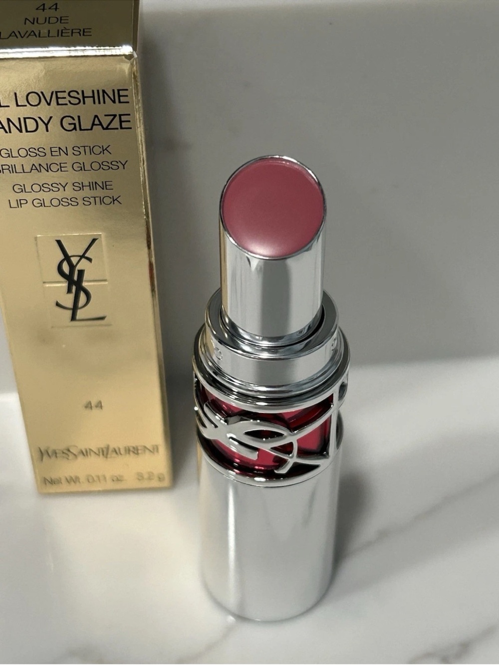 YSL Loveshine Candy Glaze Lip Gloss Stick~44 Nude Lavalliere 3.2g Full Size New - Picture 4 of 4